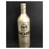 Bacardi Gold tin rum bottle container