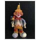 Tall vintage hand carved clown wax candle