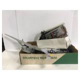 Vintage model plane and car parts