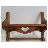 Wood shlef with hooks and rod