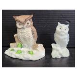 Two small fine bone China Owl figures