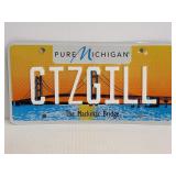 The Mackinac Bridge Michigan license plate