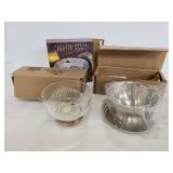 Silver tone bowls & candle stick collection