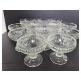 Two sets of sherbet glass cups