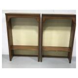 Pair of vintage wooden standing shelves