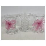 Studio Nova Trio of cut glass candle holders