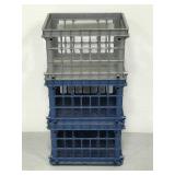 Trio of stacking file crates