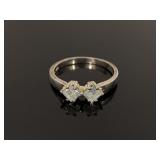 Signed 925 sterling silver blue stone ring