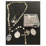 Vintage Roma rosary & religious pendant collection