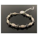 Vintage sterling silver beaded bracelet - Thailand