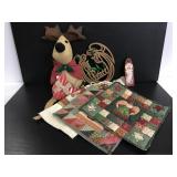 Christmas decor and quilted hot pads