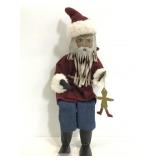 Cloth and metal sitting Santa figure