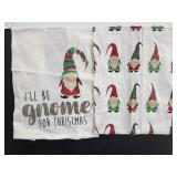 Pair of white Christmas gnome hand towels