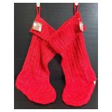 Pair of red sweater dei Christmas stockings