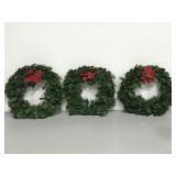 Trio of holiday Christmas wreaths