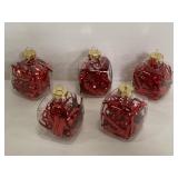 Set of unique square glass cube ornaments