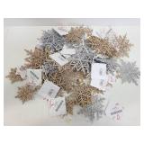 Large lot of silver & gold Snowflake ornaments
