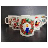 Six Christmas mugs