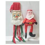Two Christmas santa windsocks