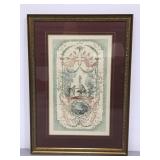 Restrike engraving print by J.A. Watteau framed