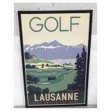 Lausanne Switzerland golf course framed canvas