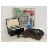 Vintage slide box, record albums, Sorry! & more