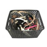 Basket of assorted ladies belts