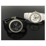 Fossil black & white ladies watch pair