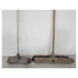 Hose brush attachment and push broom combo