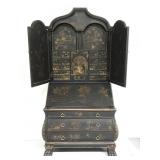 Large ornate chinoiserie secretary desk bureau