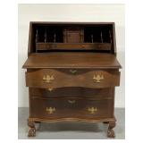 Antique slant front wood secretary desk