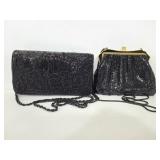 Chainmail evening bag and beaded clutch