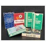 Six vintage cigarette tobacco playing card decks