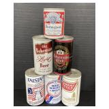 Collection of 6 vintage beer cans