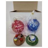 Vintage marble ornaments & Bronners ornaments
