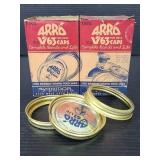 Two vintage boxes of Arrow narrow mouth lids