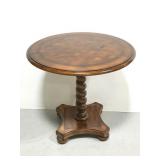 Circular wooden end table