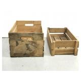 Pair of vintage wooden crates