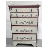 Vintage handpainted wooden cottage dresser