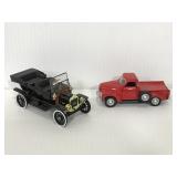 Ford Model T & 53 Chevy Pickup model cars