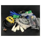 Assortment of TV cables & computer lines