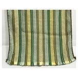 Vintage aqua & olive woven cotton rug