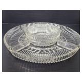 Vintage glass appetizers serving dish set