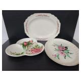 Vintage ceramic floral platters & trays