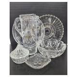 Collection of vintage cut glass serving pieces