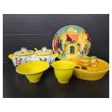 Vintage painted pottery pieces