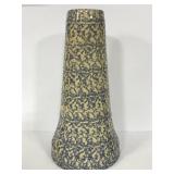 Blue sponge ware glazed clay pedestal