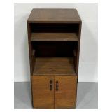 Vintage 3-tier wood record storage cabinet