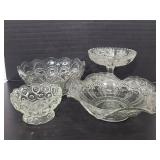 Four pieces of cut glass