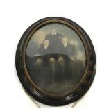 Antique hand tinted portrait in bubble frame
